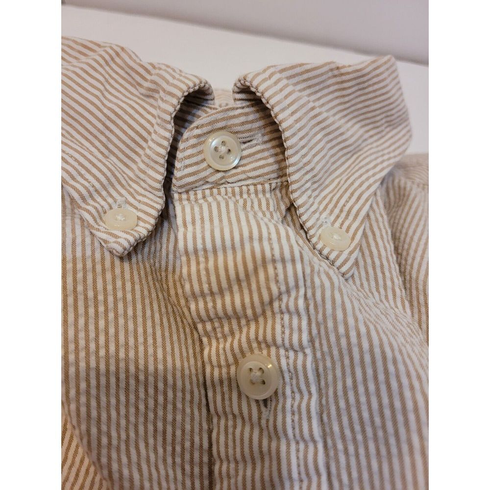 Mens, LL Bean, XXL Tall, tan striped, SS shirt